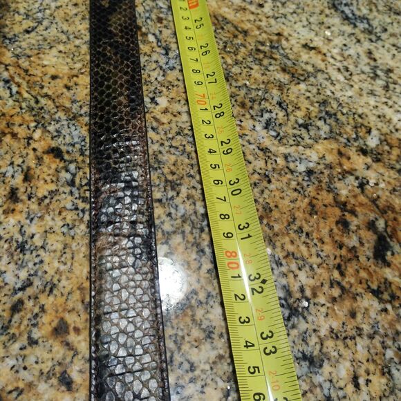 Via Spiga Women's Snake Print Leather Belt Size M-XL Adjustable Belt Buckle - Picture 5 of 16